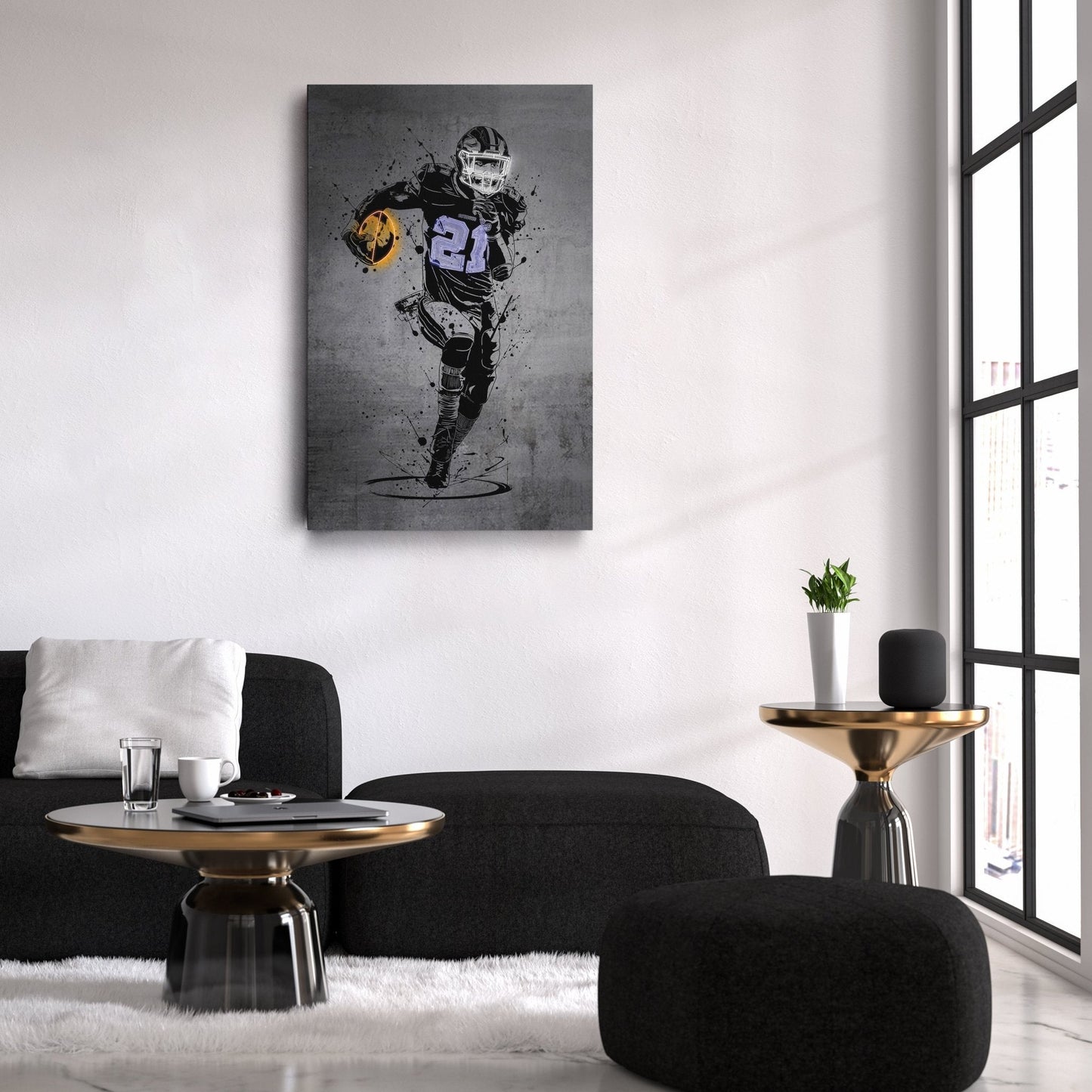 Ezekiel Elliott Neon Canvas Art | Modern Wall Decor for Cowboys Fans