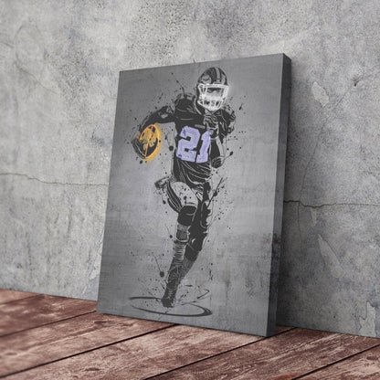 Ezekiel Elliott Neon Canvas Art | Modern Wall Decor for Cowboys Fans