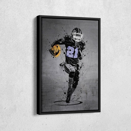 Ezekiel Elliott Neon Canvas Art | Modern Wall Decor for Cowboys Fans