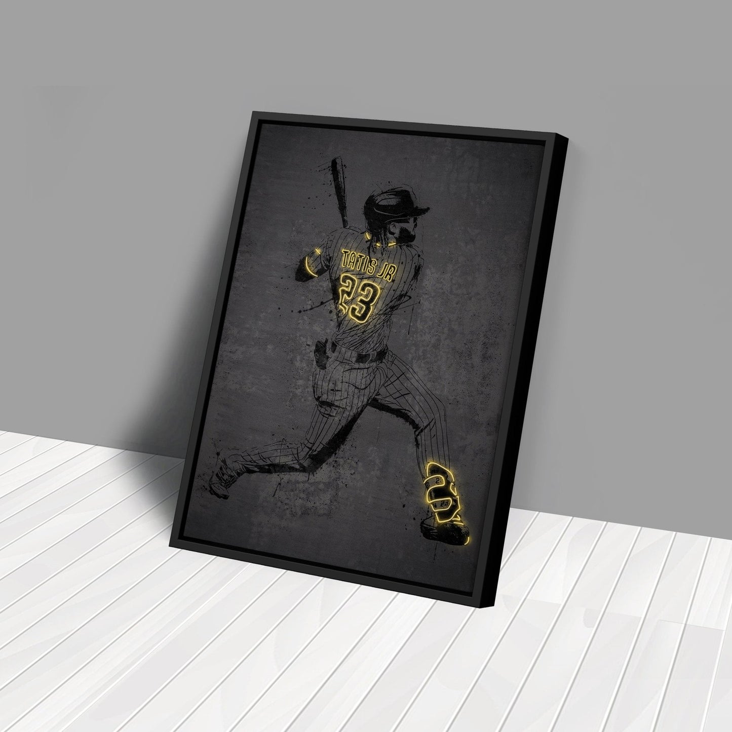 Fernando Tatis Jr Neon Canvas Art | Modern Wall Decor for Padres Fans