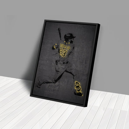 Fernando Tatis Jr Neon Canvas Art | Modern Wall Decor for Padres Fans
