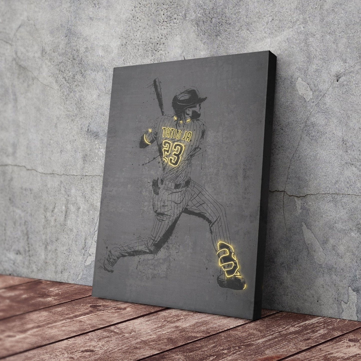 Fernando Tatis Jr Neon Canvas Art | Modern Wall Decor for Padres Fans