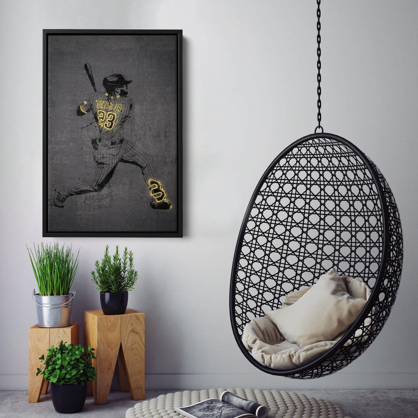 Fernando Tatis Jr Neon Canvas Art | Modern Wall Decor for Padres Fans