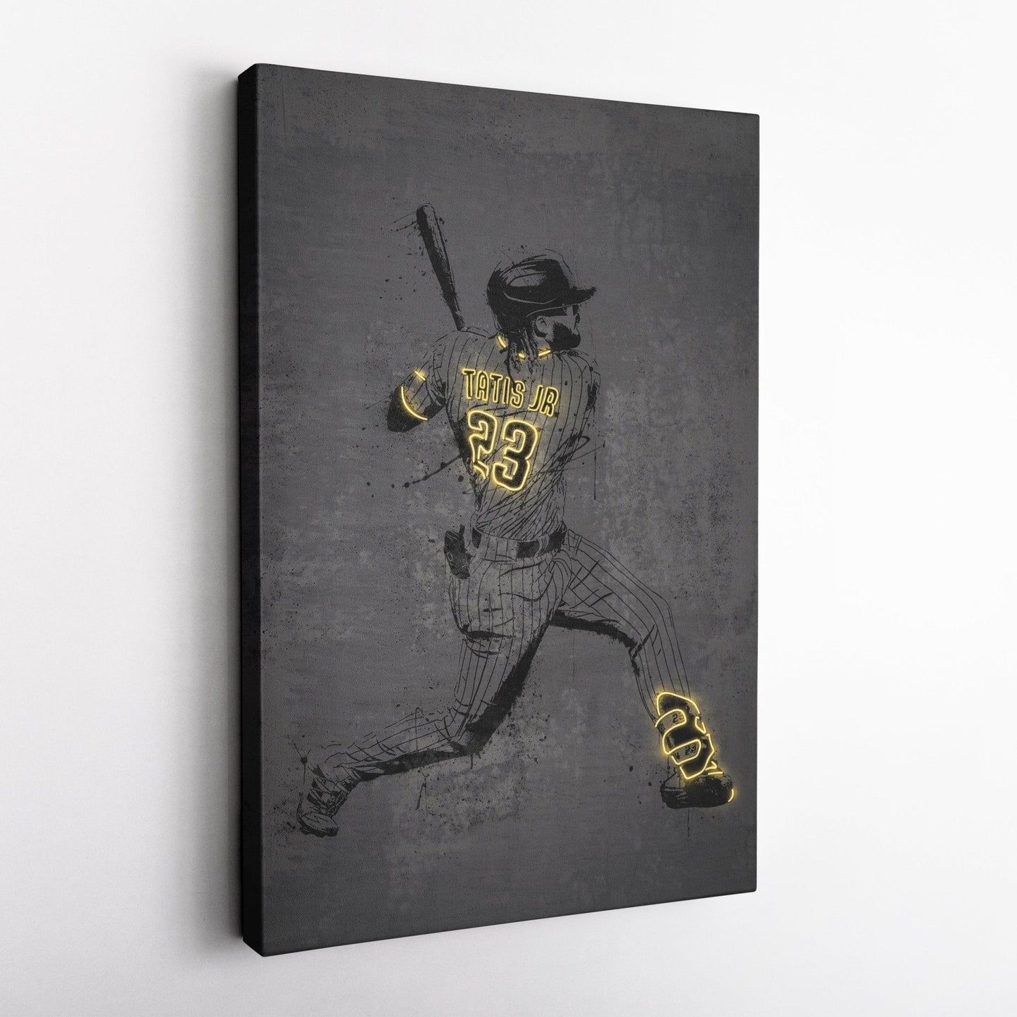 Fernando Tatis Jr Neon Canvas Art | Modern Wall Decor for Padres Fans