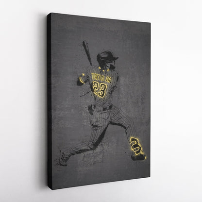 Fernando Tatis Jr Neon Canvas Art | Modern Wall Decor for Padres Fans