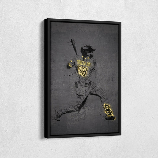 Fernando Tatis Jr Neon Canvas Art | Modern Wall Decor for Padres Fans