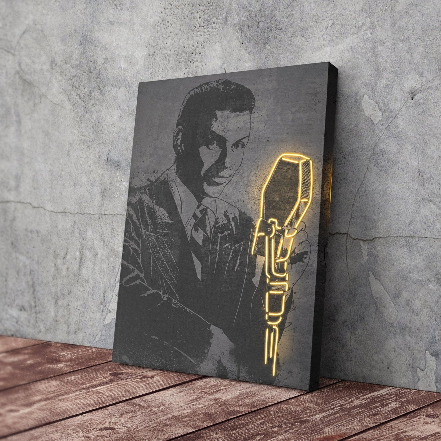 Frank Sinatra Neon Canvas Art | Music Wall Decor
