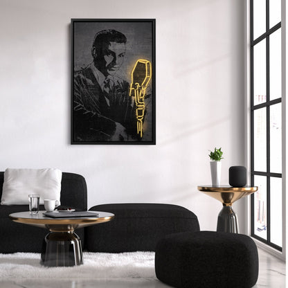 Frank Sinatra Neon Canvas Art | Music Wall Decor