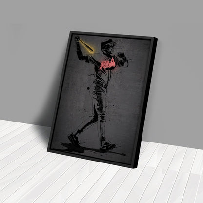Fred McGriff Neon Canvas Art | Modern Wall Decor for Braves Fans