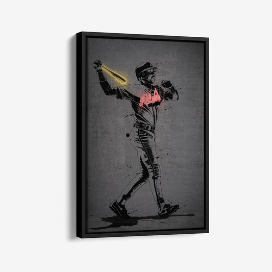 Fred McGriff Neon Canvas Art | Modern Wall Decor for Braves Fans