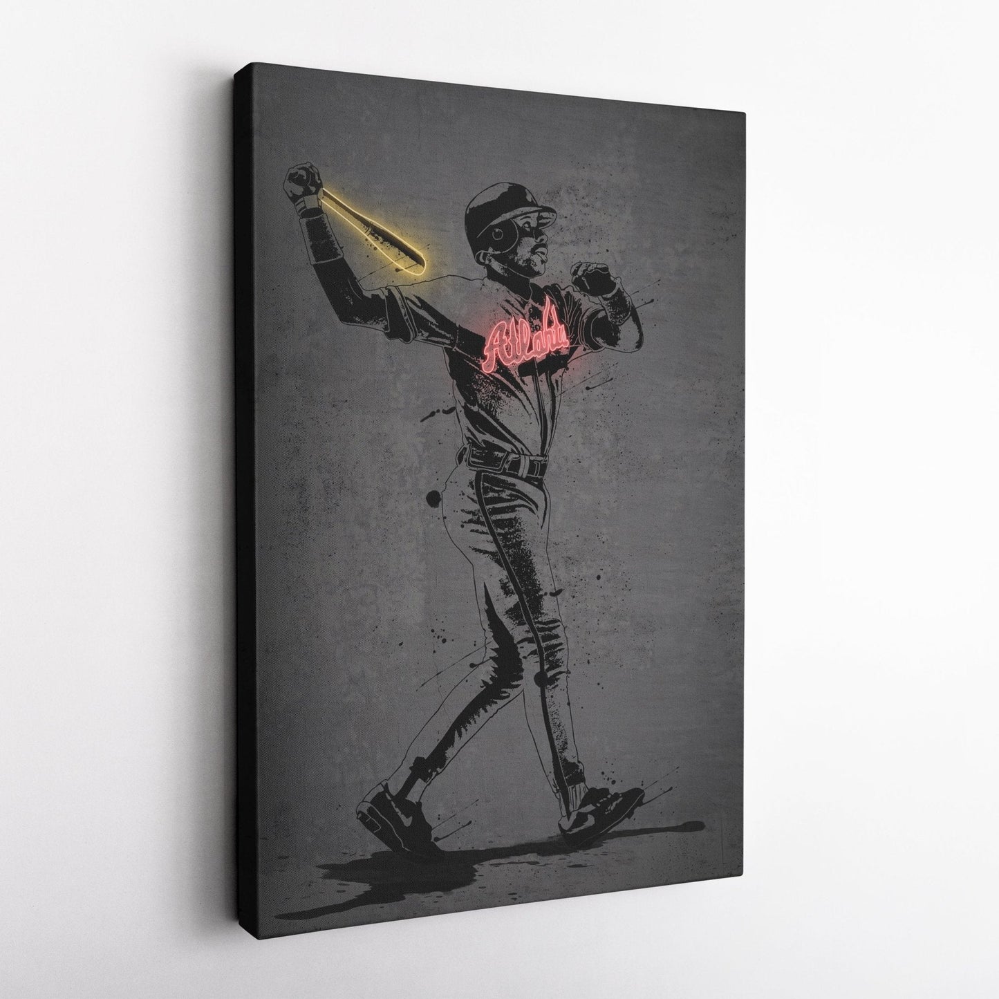 Fred McGriff Neon Canvas Art | Modern Wall Decor for Braves Fans