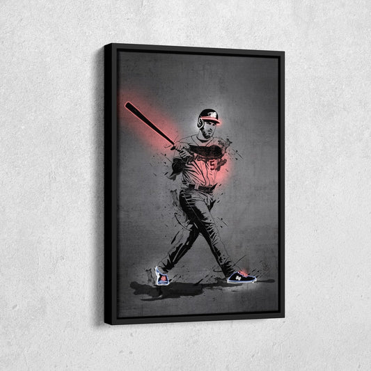 Freddie Freeman Neon Canvas Art | Modern Wall Decor for Braves Fans