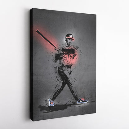 Freddie Freeman Neon Canvas Art | Modern Wall Decor for Braves Fans