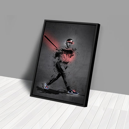 Freddie Freeman Neon Canvas Art | Modern Wall Decor for Braves Fans