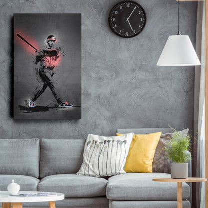 Freddie Freeman Neon Canvas Art | Modern Wall Decor for Braves Fans