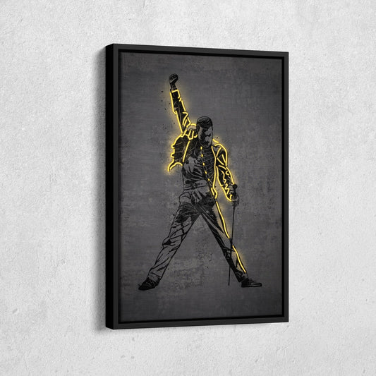 Freddie Mercury Neon Canvas Art | Music Wall Decor