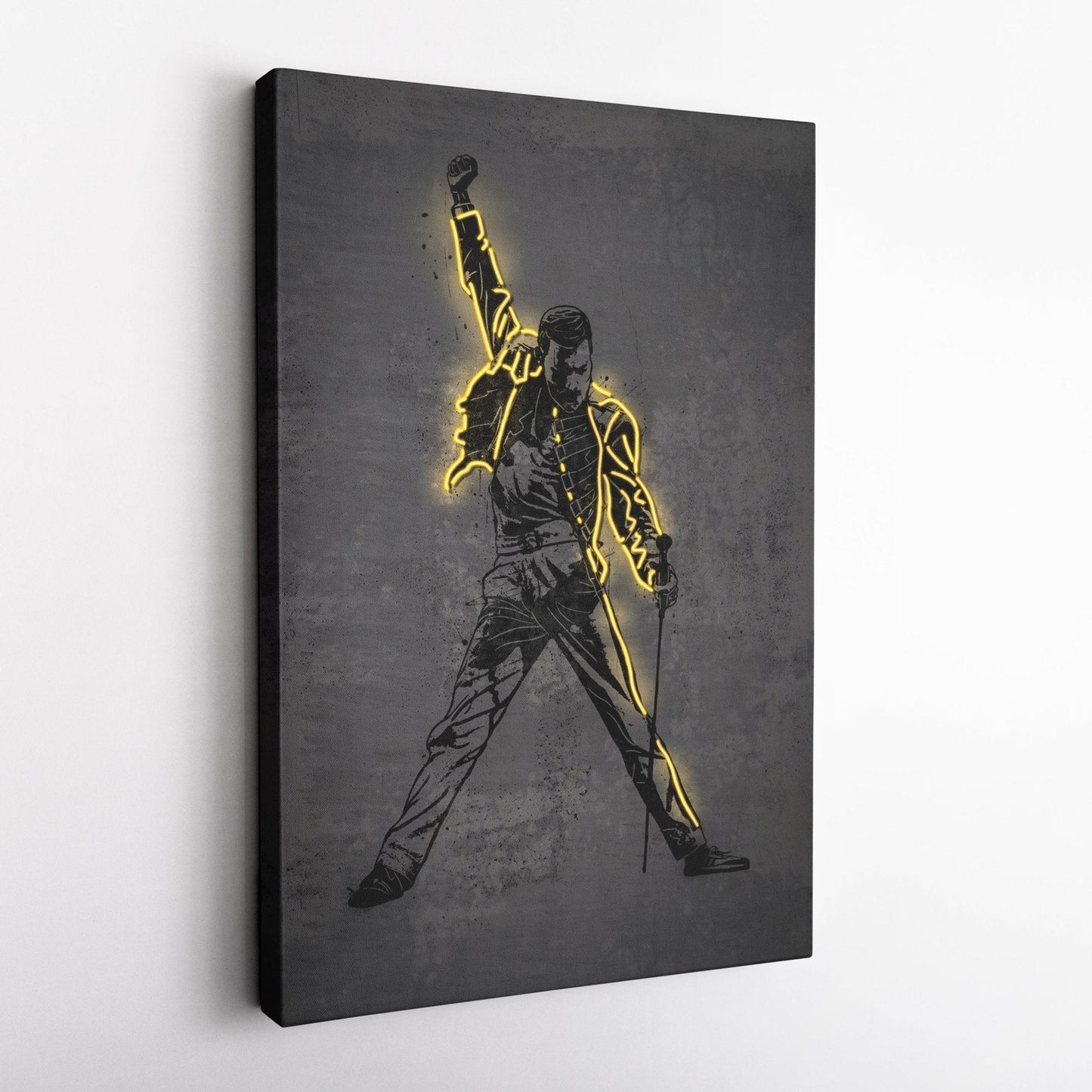 Freddie Mercury Neon Canvas Art | Music Wall Decor