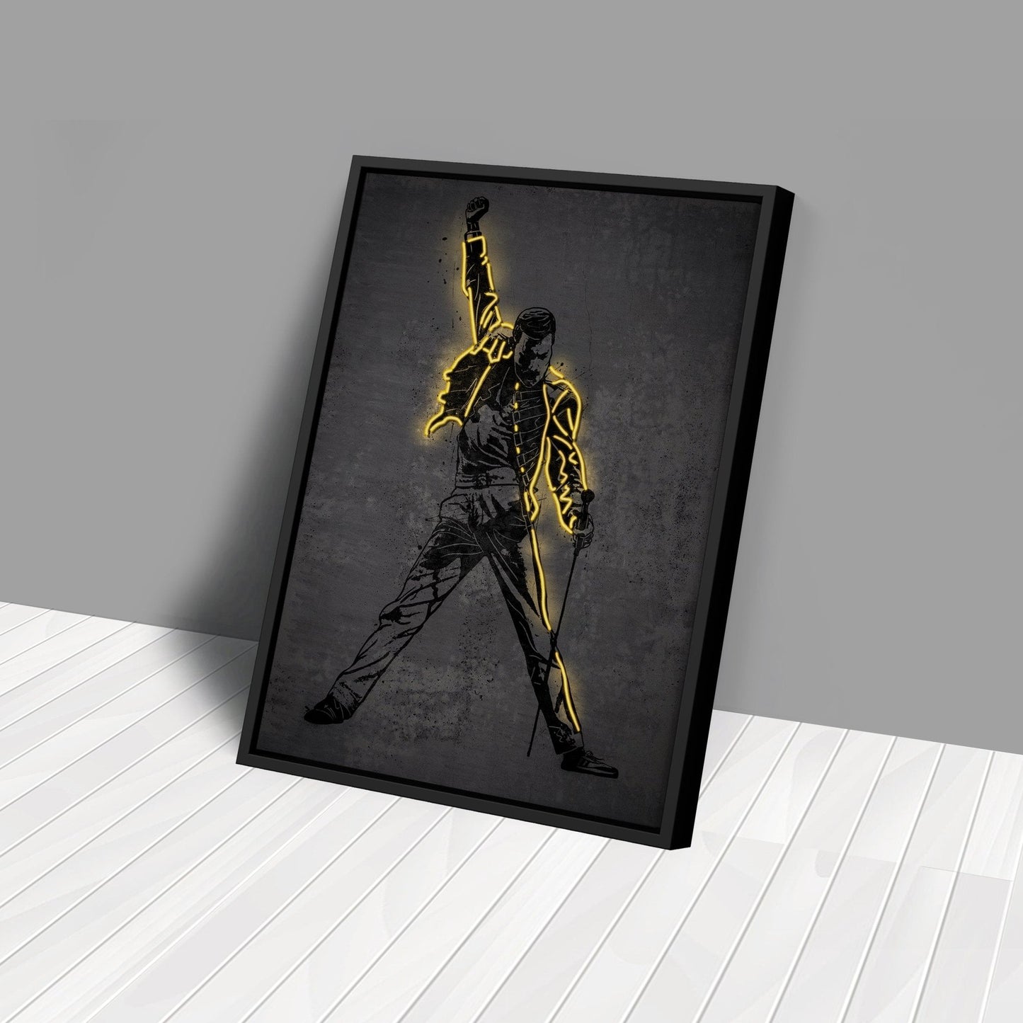 Freddie Mercury Neon Canvas Art | Music Wall Decor