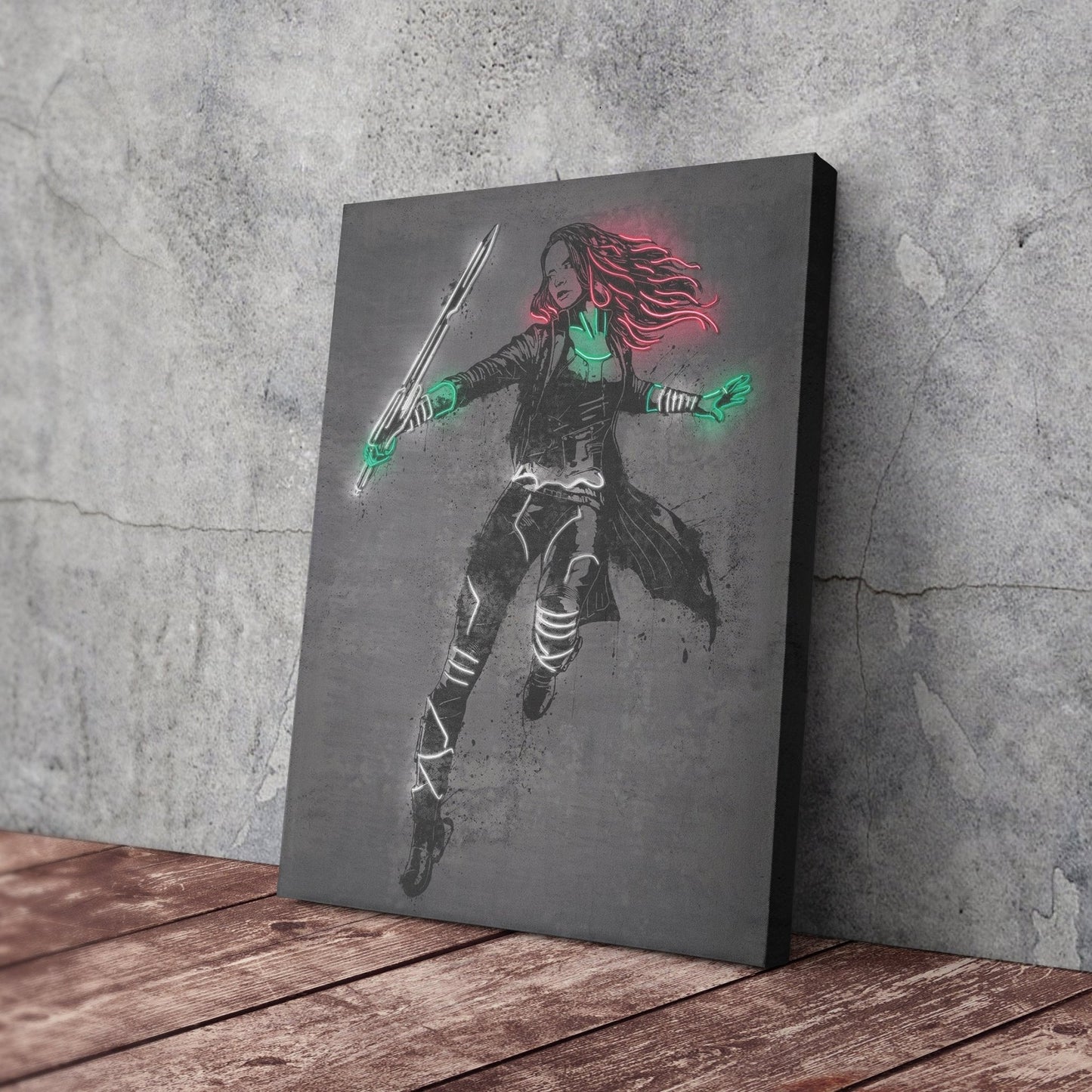 Gamora Canvas | Marvel Neon Wall Art