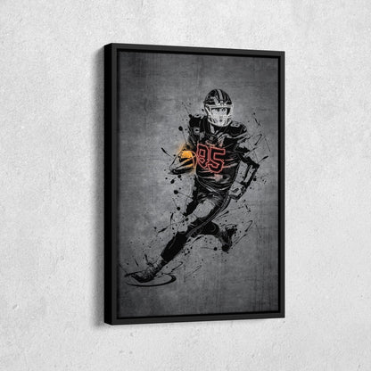 George Kittle Neon Canvas Art | Modern Wall Decor for 49ers Fans