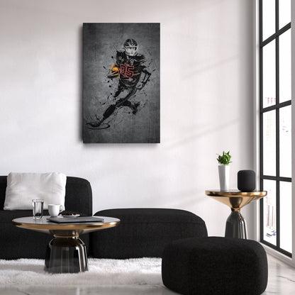 George Kittle Neon Canvas Art | Modern Wall Decor for 49ers Fans