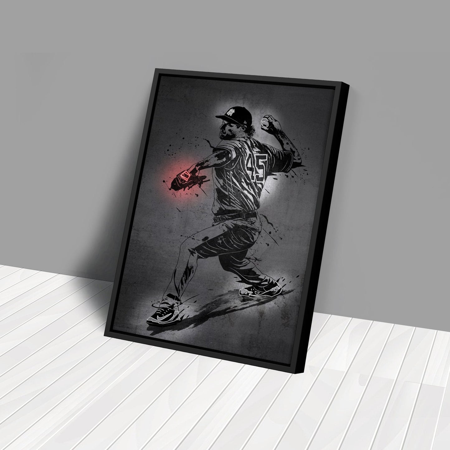Gerrit Cole Neon Canvas Art | Modern Wall Decor for Yankees Fans