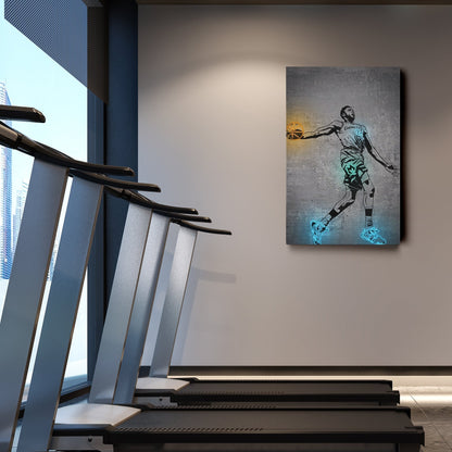 Giannis Antetokounmpo Neon Canvas Art | Modern Wall Decor for Bucks Fans