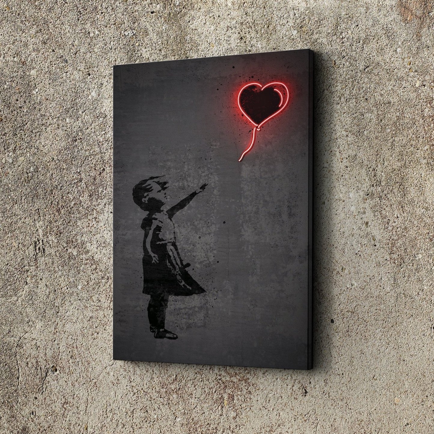Girl with Balloon Canvas | Banksy Neon Wall Art