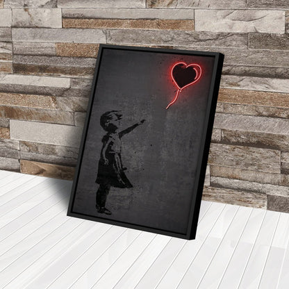 Girl with Balloon Canvas | Banksy Neon Wall Art