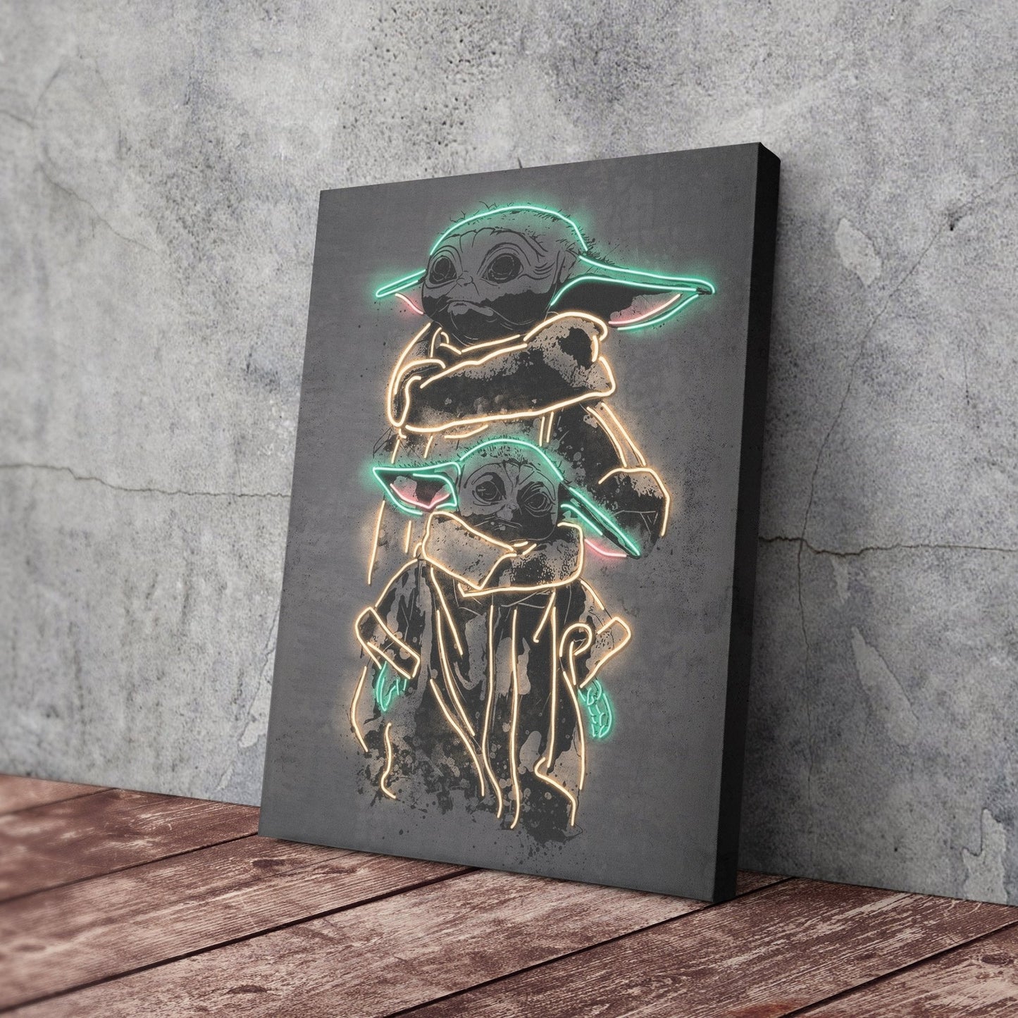 Grogu Canvas | Star Wars Neon Wall Art