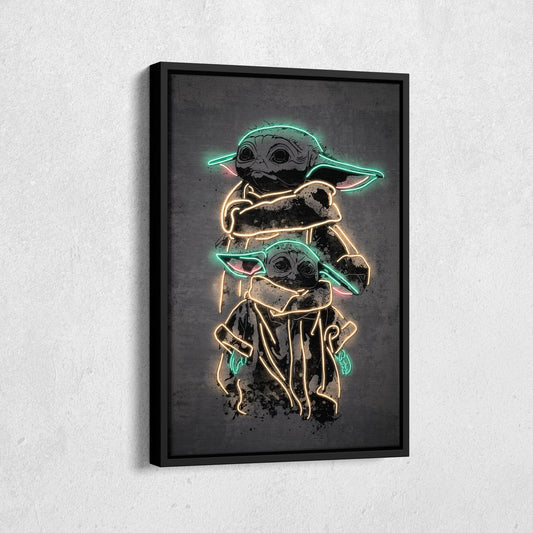 Grogu Canvas | Star Wars Neon Wall Art