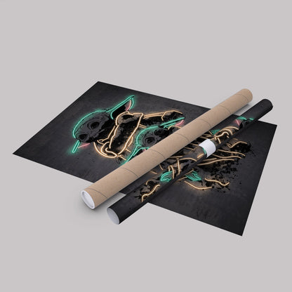 Grogu Canvas | Star Wars Neon Wall Art