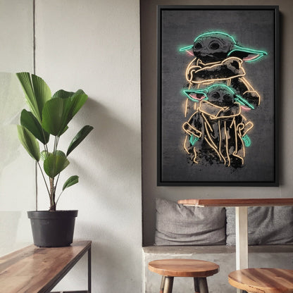 Grogu Canvas | Star Wars Neon Wall Art