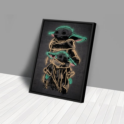 Grogu Canvas | Star Wars Neon Wall Art