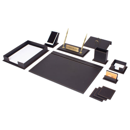 MOOG Luxury Desk Set - Single Document Tray- Black- 13 PCS