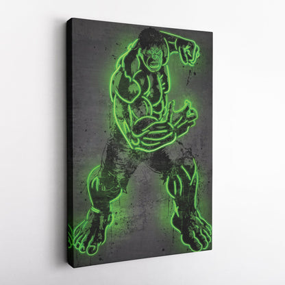 Hulk Canvas | Marvel Neon Wall Art