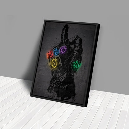 Infinity Gauntlet Canvas | Marvel Neon Wall Art