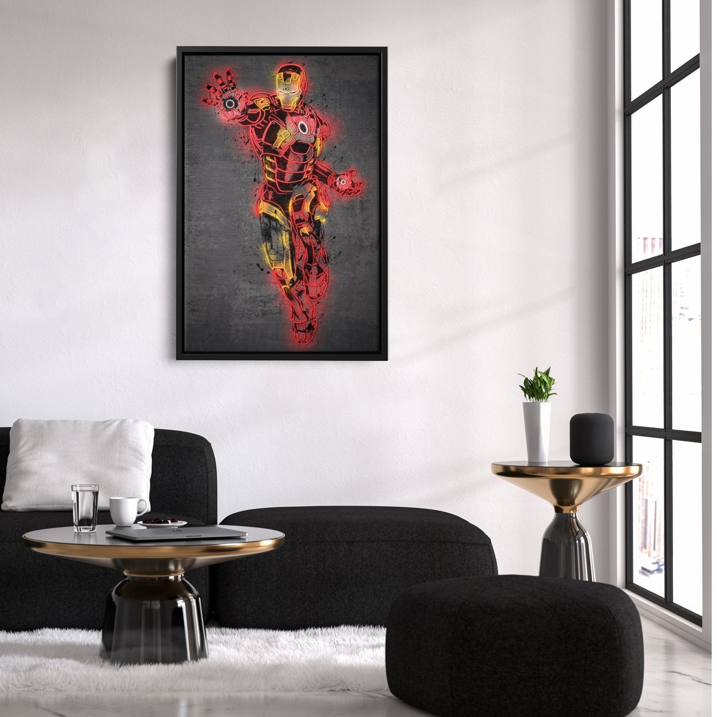Iron Man Canvas | Marvel Neon Wall Art