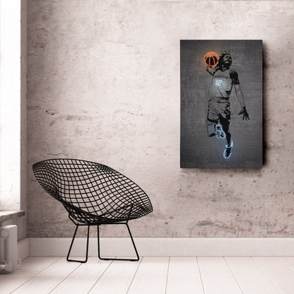 Ja Morant Neon Canvas Art | Modern Wall Decor for Grizzlies Fans