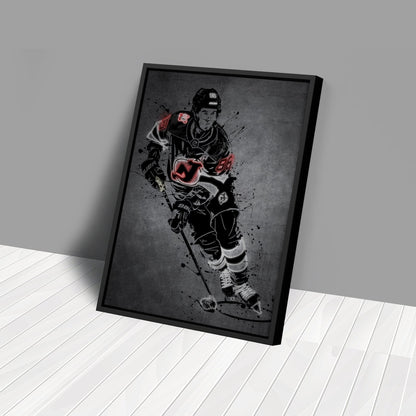 Jack Hughes Neon Canvas Art | Modern Wall Decor for Devils Fans