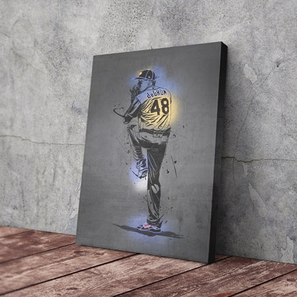 Jacob deGrom Neon Canvas Art | Modern Wall Decor for Mets Fans
