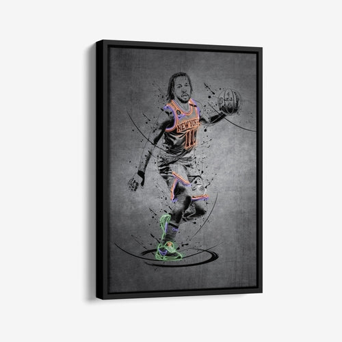 Jalen Brunson Neon Canvas Art | Modern Wall Decor for Knicks Fans