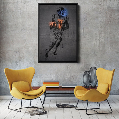 Ja'Marr Chase Neon Canvas Art | Modern Wall Decor for Bengals Fans