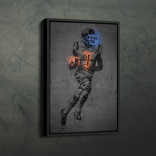 Ja'Marr Chase Neon Canvas Art | Modern Wall Decor for Bengals Fans