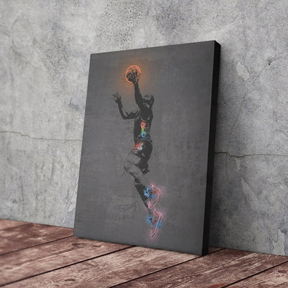 James Harden Neon Canvas Art | Modern Wall Decor for 76ers Fans