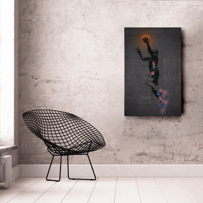 James Harden Neon Canvas Art | Modern Wall Decor for 76ers Fans