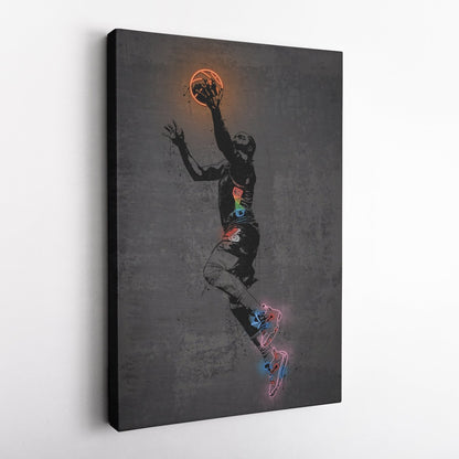 James Harden Neon Canvas Art | Modern Wall Decor for 76ers Fans