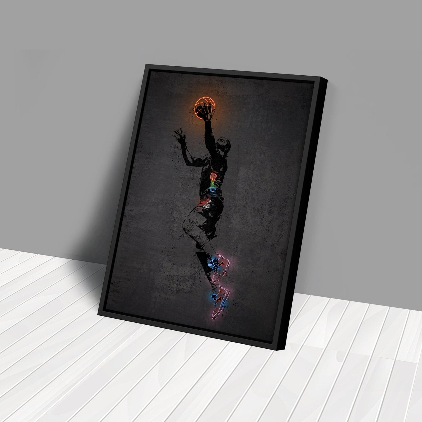 James Harden Neon Canvas Art | Modern Wall Decor for 76ers Fans