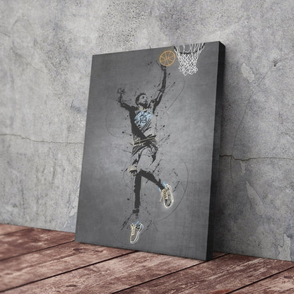 Jaren Jackson Jr Neon Canvas Art | Modern Wall Decor for Grizzlies Fans