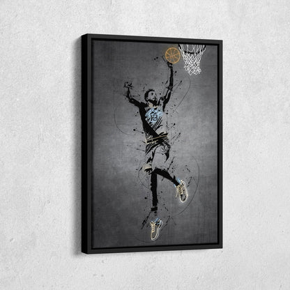 Jaren Jackson Jr Neon Canvas Art | Modern Wall Decor for Grizzlies Fans